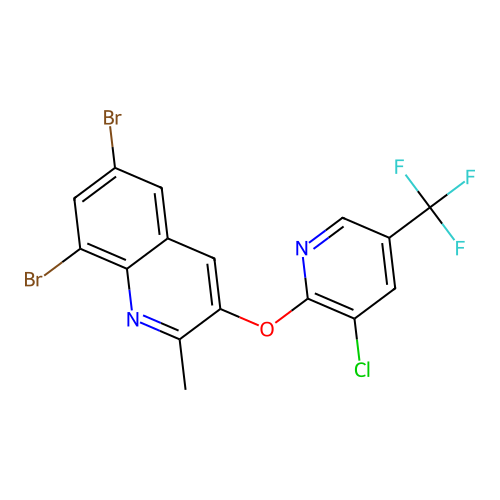 6,8-Dibromo-3-{[3-chloro-5-(trifluoromethyl)-2-pyridinyl]oxy}-2-methylquinoline structure