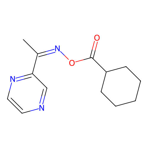 (1-Pyrazin-2-ylethylideneamino) cyclohexanecarboxylate structure