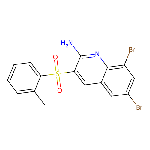 6,8-Dibromo-3-[(2-methylphenyl)sulfonyl]-2-quinolinamine structure