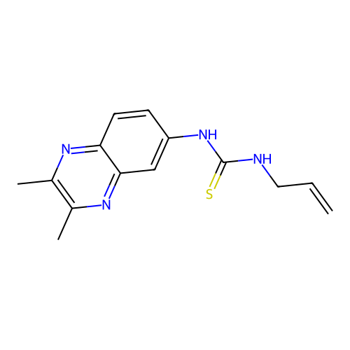 N-allyl-N'-(2,3-dimethyl-6-quinoxalinyl)thiourea structure