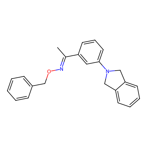 1-[3-(1,3-Dihydro-2H-isoindol-2-yl)phenyl]ethanone O-(phenylmethyl)oxime structure