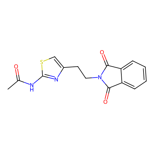 N-{4-[2-(1,3-dioxo-1,3-dihydro-2H-isoindol-2-yl)ethyl]-1,3-thiazol-2-yl}acetamide structure