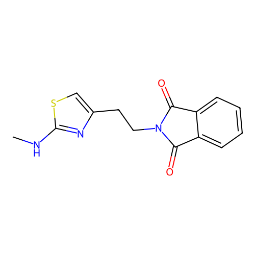 2-{2-[2-(methylamino)-1,3-thiazol-4-yl]ethyl}-1H-isoindole-1,3(2H)-dione structure