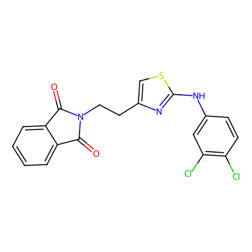2-{2-[2-(3,4-dichloroanilino)-1,3-thiazol-4-yl]ethyl}-1H-isoindole-1,3(2H)-dione structure