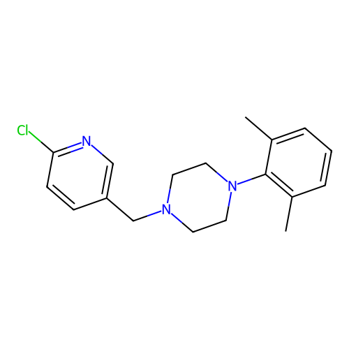 1-[(6-Chloro-3-pyridinyl)methyl]-4-(2,6-dimethylphenyl)piperazine structure