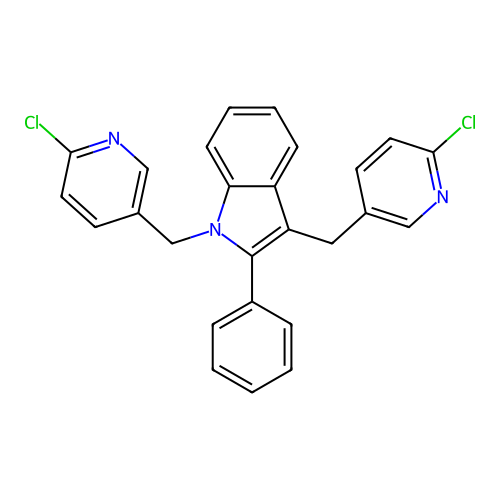 1,3-Bis[(6-chloropyridin-3-yl)methyl]-2-phenylindole structure