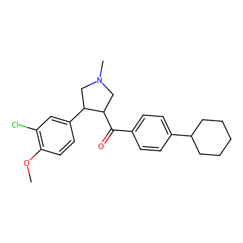 [4-(3-chloro-4-methoxyphenyl)-1-methyltetrahydro-1H-pyrrol-3-yl](4-cyclohexylphenyl)methanone structure