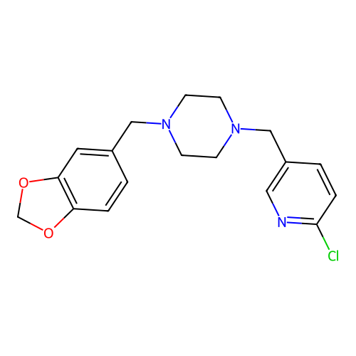 1-(1,3-Benzodioxol-5-ylmethyl)-4-[(6-chloro-3-pyridinyl)methyl]piperazine structure