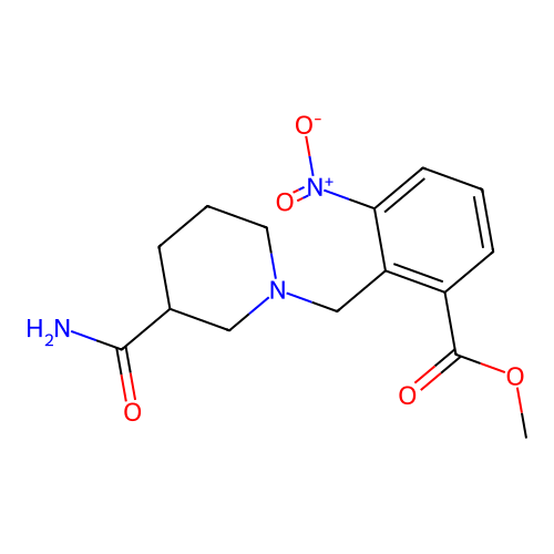 Methyl 2-[(3-carbamoylpiperidin-1-yl)methyl]-3-nitrobenzoate structure