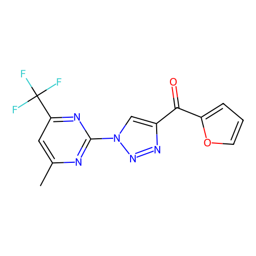 2-furyl{1-[4-methyl-6-(trifluoromethyl)-2-pyrimidinyl]-1H-1,2,3-triazol-4-yl}methanone structure