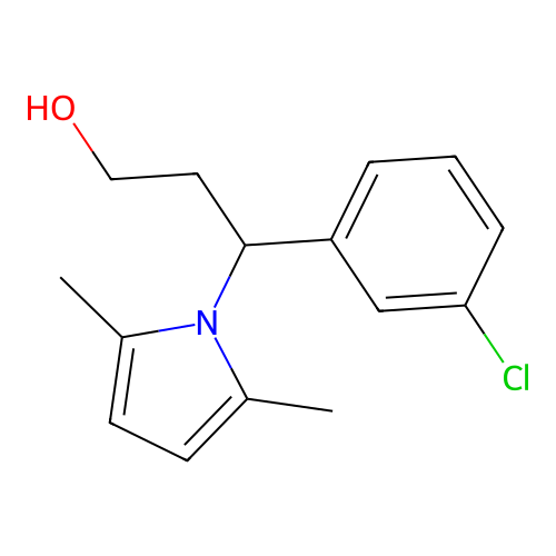 3-(3-chlorophenyl)-3-(2,5-dimethyl-1H-pyrrol-1-yl)-1-propanol structure