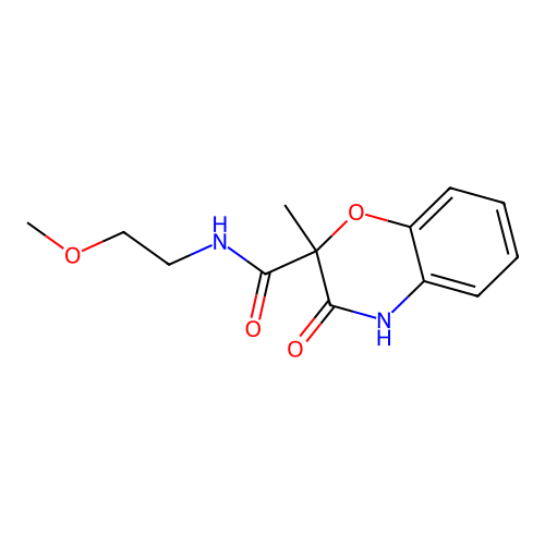 N-(2-methoxyethyl)-2-methyl-3-oxo-3,4-dihydro-2H-1,4-benzoxazine-2-carboxamide structure