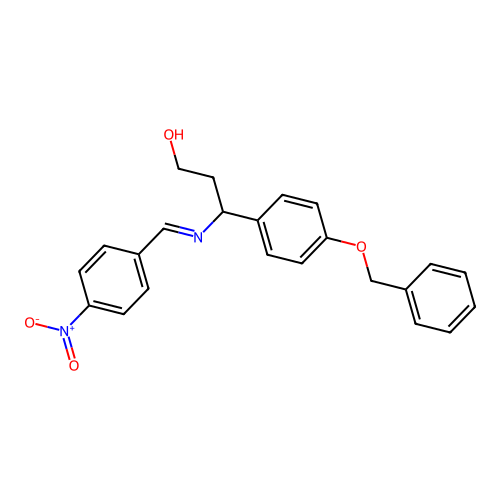 3-[4-(Benzyloxy)phenyl]-3-{[(4-nitrophenyl)methylene]amino}-1-propanol structure