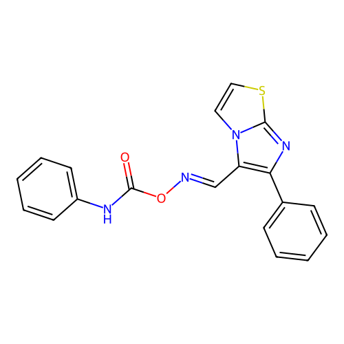 [(6-phenylimidazo[2,1-b][1,3]thiazol-5-yl)methylideneamino] N-phenylcarbamate structure