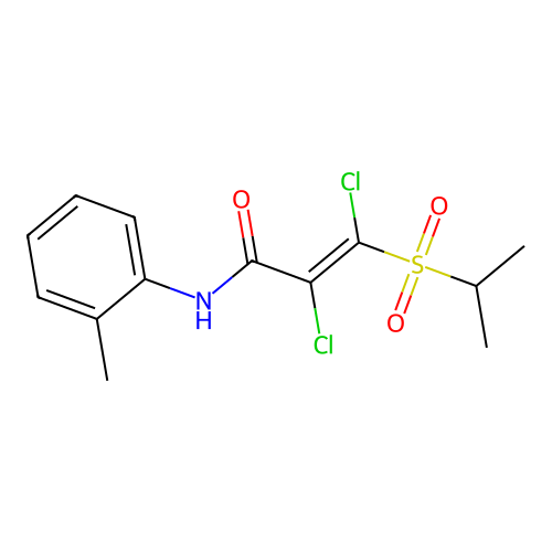 (E)-2,3-dichloro-3-(isopropylsulfonyl)-N-(2-methylphenyl)-2-propenamide structure