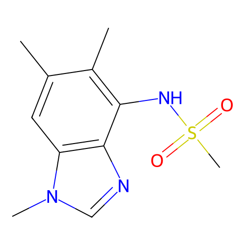 N-(1,5,6-trimethyl-1H-1,3-benzimidazol-4-yl)methanesulfonamide structure