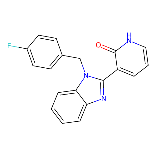 3-[1-(4-fluorobenzyl)-1H-1,3-benzimidazol-2-yl]-2(1H)-pyridinone structure