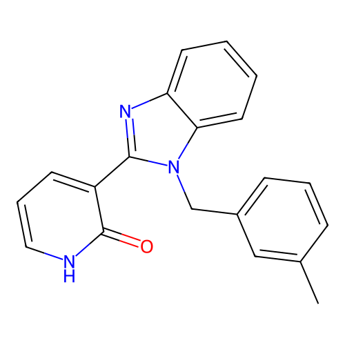 3-[1-(3-methylbenzyl)-1H-1,3-benzimidazol-2-yl]-2(1H)-pyridinone structure