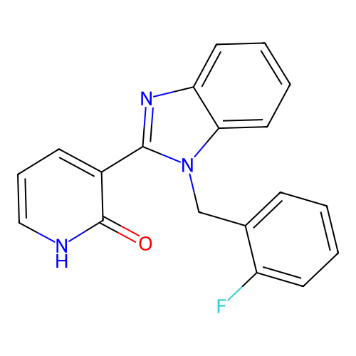 3-[1-(2-fluorobenzyl)-1H-1,3-benzimidazol-2-yl]-2(1H)-pyridinone structure