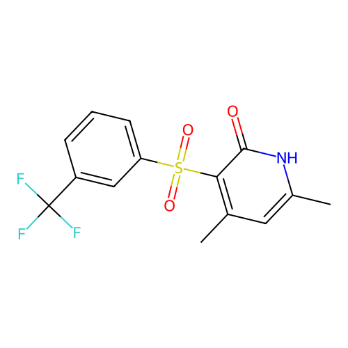 4,6-dimethyl-3-{[3-(trifluoromethyl)phenyl]sulfonyl}-2(1H)-pyridinone structure