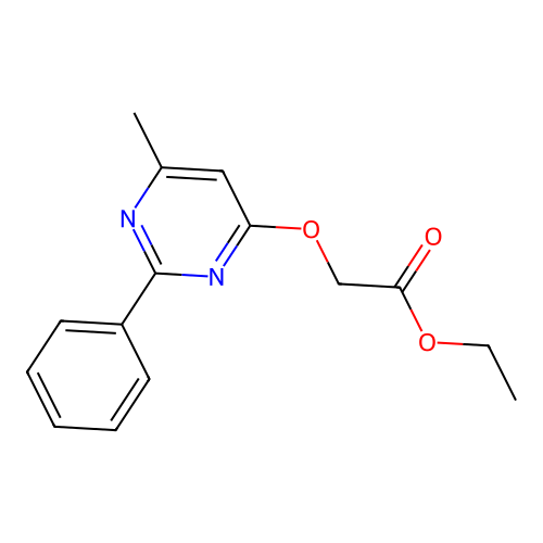 Ethyl 2-[(6-methyl-2-phenyl-4-pyrimidinyl)oxy]acetate structure
