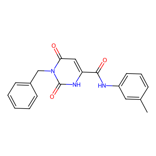 1-benzyl-6-hydroxy-N-(3-methylphenyl)-2-oxo-1,2-dihydro-4-pyrimidinecarboxamide structure