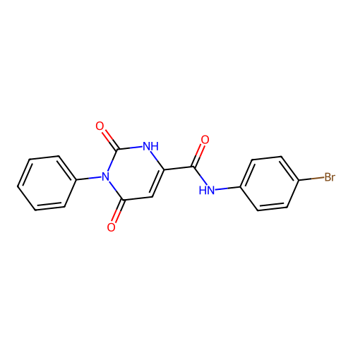 N-(4-bromophenyl)-6-hydroxy-2-oxo-1-phenyl-1,2-dihydro-4-pyrimidinecarboxamide structure