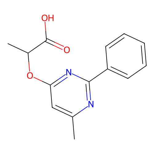 2-[(6-Methyl-2-phenyl-4-pyrimidinyl)oxy]propanoic acid structure