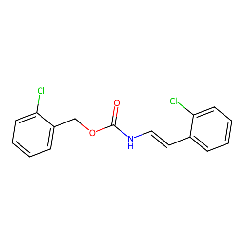 (2-chlorophenyl)methyl N-[2-(2-chlorophenyl)ethenyl]carbamate structure