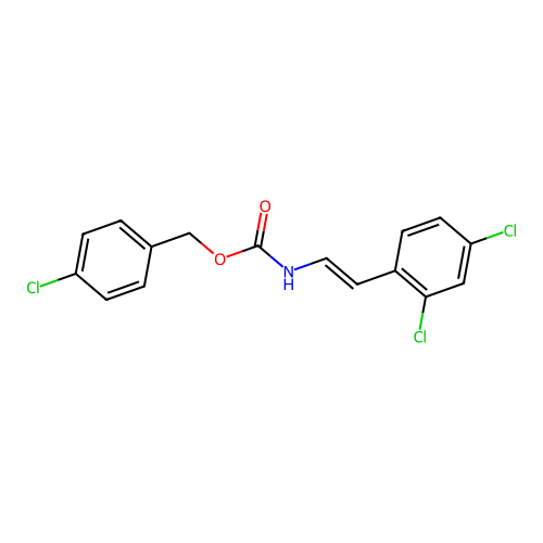 (4-chlorophenyl)methyl N-[2-(2,4-dichlorophenyl)ethenyl]carbamate structure