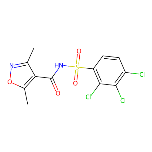 2,3,4-trichloro-N-[(3,5-dimethyl-4-isoxazolyl)carbonyl]benzenesulfonamide structure