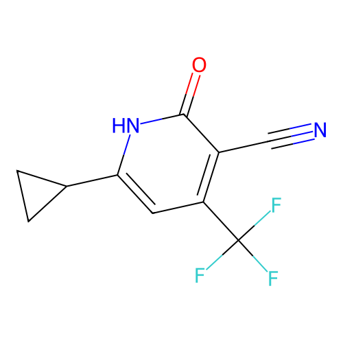 6-Cyclopropyl-2-oxo-4-(trifluoromethyl)-1,2-dihydro-3-pyridinecarbonitrile structure