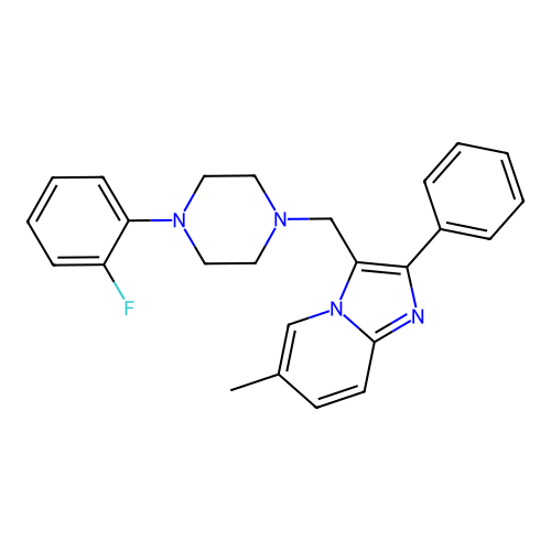 3-{[4-(2-Fluorophenyl)piperazino]methyl}-6-methyl-2-phenylimidazo[1,2-a]pyridine structure