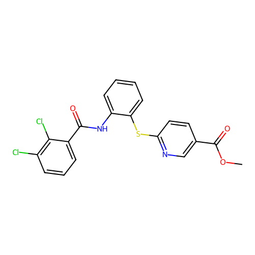 Methyl 6-({2-[(2,3-dichlorobenzoyl)amino]phenyl}sulfanyl)nicotinate structure
