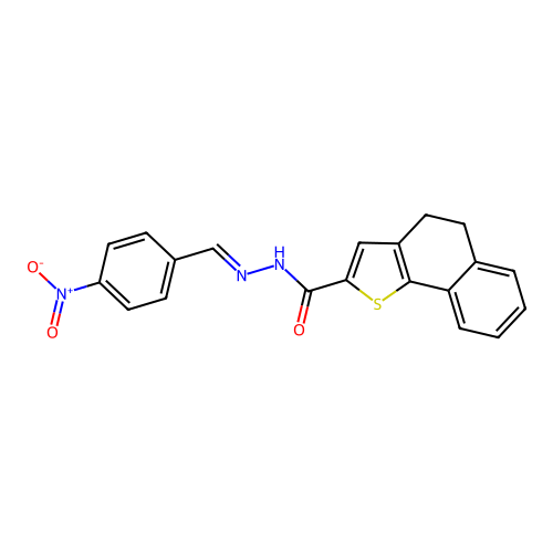 N'-[(E)-(4-nitrophenyl)methylidene]-4,5-dihydronaphtho[1,2-b]thiophene-2-carbohydrazide structure