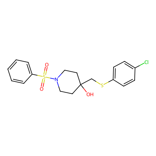 4-{[(4-Chlorophenyl)sulfanyl]methyl}-1-(phenylsulfonyl)-4-piperidinol structure