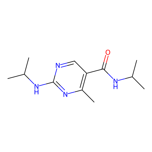 4-methyl-N-(propan-2-yl)-2-[(propan-2-yl)amino]pyrimidine-5-carboxamide structure