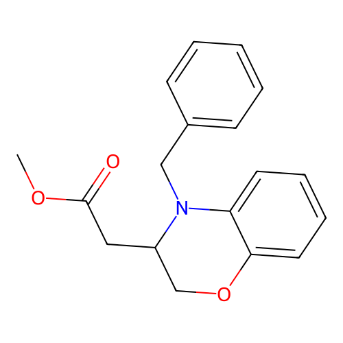 methyl 2-(4-benzyl-3,4-dihydro-2H-1,4-benzoxazin-3-yl)acetate structure