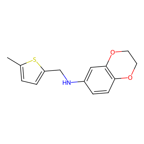 N-[(5-methylthiophen-2-yl)methyl]-2,3-dihydro-1,4-benzodioxin-6-amine structure