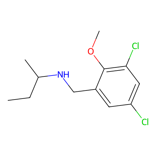N-[(3,5-dichloro-2-methoxyphenyl)methyl]butan-2-amine structure