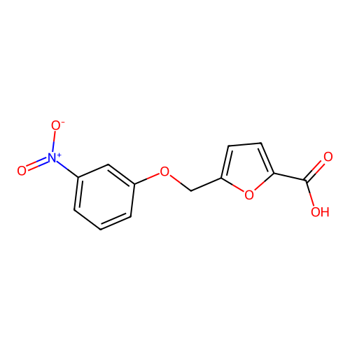 5-[(3-Nitrophenoxy)methyl]furan-2-carboxylic acid structure