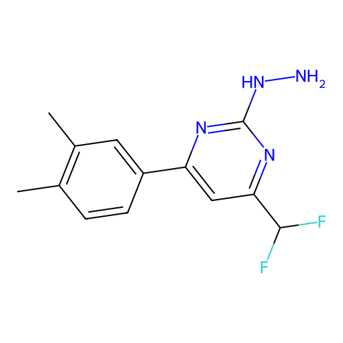 4-(Difluoromethyl)-6-(3,4-dimethylphenyl)-2-hydrazinylpyrimidine structure