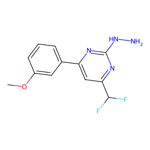 4-(Difluoromethyl)-2-hydrazino-6-(3-methoxyphenyl)pyrimidine structure