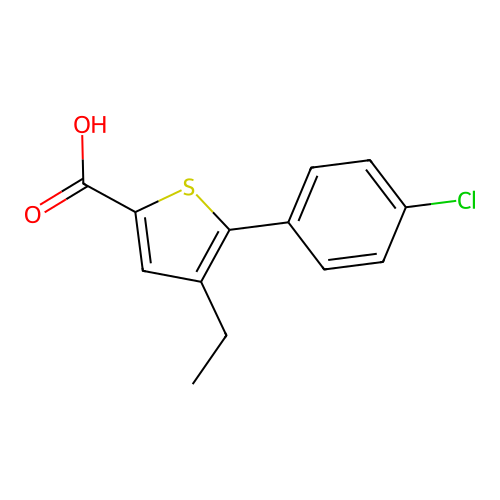 5-(4-Chlorophenyl)-4-ethylthiophene-2-carboxylic acid structure