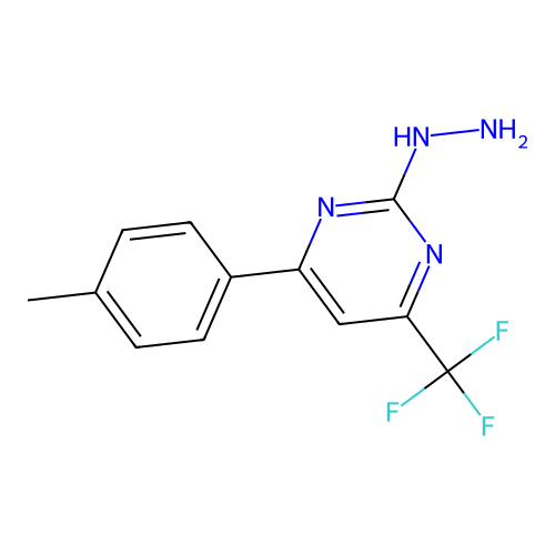 2-Hydrazinyl-4-(p-tolyl)-6-(trifluoromethyl)pyrimidine structure