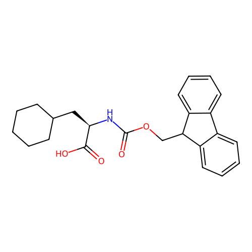 (R)-2-((((9H-fluoren-9-yl)methoxy)carbonyl)amino)-3-cyclohexylpropanoic acid structure