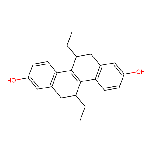 5,11-Diethyl-5,6,11,12-tetrahydrochrysene-2,8-diol structure