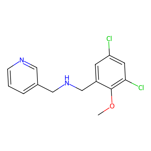 N-(3,5-dichloro-2-methoxybenzyl)-N-(3-pyridinylmethyl)amine structure