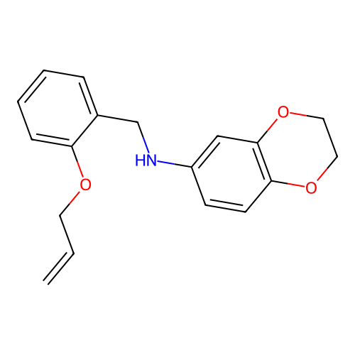 N-{[2-(prop-2-en-1-yloxy)phenyl]methyl}-2,3-dihydro-1,4-benzodioxin-6-amine structure