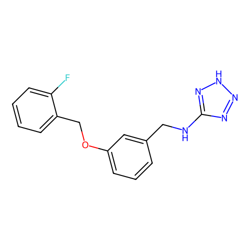 N-{3-[(2-fluorobenzyl)oxy]benzyl}-1H-tetrazol-5-amine structure